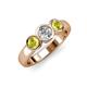3 - Naava Yellow and White Diamond Three Stone Engagement Ring 