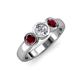 3 - Naava Diamond and Ruby Three Stone Engagement Ring 