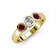 3 - Naava Diamond and Ruby Three Stone Engagement Ring 