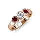 3 - Naava Diamond and Ruby Three Stone Engagement Ring 