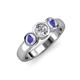3 - Naava Diamond and Tanzanite Three Stone Engagement Ring 