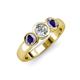 3 - Naava Diamond and Iolite Three Stone Engagement Ring 
