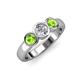 3 - Naava Diamond and Peridot Three Stone Engagement Ring 