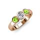 3 - Naava Diamond and Peridot Three Stone Engagement Ring 