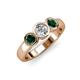 3 - Naava Diamond and Emerald Three Stone Engagement Ring 