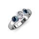 3 - Naava Blue and White Diamond Three Stone Engagement Ring 