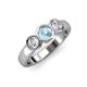 2 - Naava Aquamarine and Diamond Three Stone Engagement Ring 