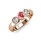 2 - Naava Pink Tourmaline and Diamond Three Stone Engagement Ring 