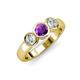 2 - Naava Amethyst and Diamond Three Stone Engagement Ring 