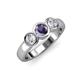 2 - Naava Iolite and Diamond Three Stone Engagement Ring 
