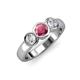 2 - Naava Rhodolite Garnet and Diamond Three Stone Engagement Ring 