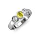 2 - Naava Yellow and White Diamond Three Stone Engagement Ring 