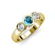 2 - Naava London Blue Topaz and Diamond Three Stone Engagement Ring 