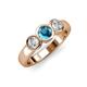 2 - Naava London Blue Topaz and Diamond Three Stone Engagement Ring 