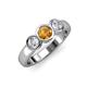 2 - Naava Citrine and Diamond Three Stone Engagement Ring 
