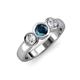2 - Naava Blue and White Diamond Three Stone Engagement Ring 