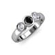 2 - Naava Black and White Diamond Three Stone Engagement Ring 