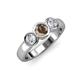 2 - Naava Smoky Quartz and Diamond Three Stone Engagement Ring 
