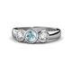 1 - Naava Aquamarine and Diamond Three Stone Engagement Ring 