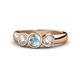 1 - Naava Aquamarine and Diamond Three Stone Engagement Ring 