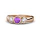 1 - Naava Amethyst and Diamond Three Stone Engagement Ring 