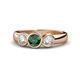 1 - Naava Emerald and Diamond Three Stone Engagement Ring 