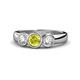 1 - Naava Yellow and White Diamond Three Stone Engagement Ring 