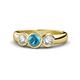 1 - Naava London Blue Topaz and Diamond Three Stone Engagement Ring 
