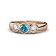 1 - Naava London Blue Topaz and Diamond Three Stone Engagement Ring 