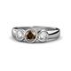 1 - Naava Smoky Quartz and Diamond Three Stone Engagement Ring 