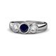 1 - Naava Blue Sapphire and Diamond Three Stone Engagement Ring 