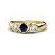1 - Naava Blue Sapphire and Diamond Three Stone Engagement Ring 