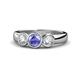1 - Naava Tanzanite and Diamond Three Stone Engagement Ring 