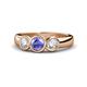 1 - Naava Tanzanite and Diamond Three Stone Engagement Ring 