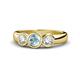 1 - Naava Aquamarine and Diamond Three Stone Engagement Ring 