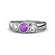 1 - Naava Amethyst and Diamond Three Stone Engagement Ring 