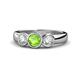 1 - Naava Peridot and Diamond Three Stone Engagement Ring 