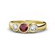 1 - Naava Ruby and Diamond Three Stone Engagement Ring 