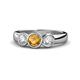 1 - Naava Citrine and Diamond Three Stone Engagement Ring 