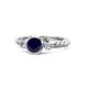 1 - Azalea Blue Sapphire and Diamond Three Stone Engagement Ring 