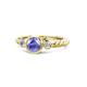1 - Azalea Tanzanite and Diamond Three Stone Engagement Ring 
