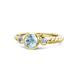 1 - Azalea Aquamarine and Diamond Three Stone Engagement Ring 