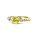 1 - Azalea Yellow and White Diamond Three Stone Engagement Ring 