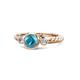 1 - Azalea London Blue Topaz and Diamond Three Stone Engagement Ring 