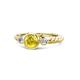 1 - Azalea Yellow Sapphire and Diamond Three Stone Engagement Ring 