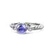 1 - Azalea Tanzanite and Diamond Three Stone Engagement Ring 