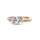 1 - Azalea Aquamarine and Diamond Three Stone Engagement Ring 