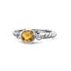 1 - Azalea Citrine and Diamond Three Stone Engagement Ring 