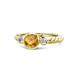 1 - Azalea Citrine and Diamond Three Stone Engagement Ring 