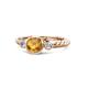 1 - Azalea Citrine and Diamond Three Stone Engagement Ring 